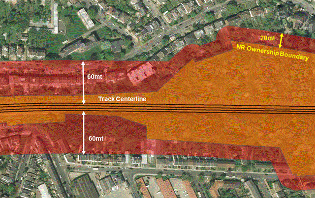 10 million trees were surveyed, 60m either side of the railway