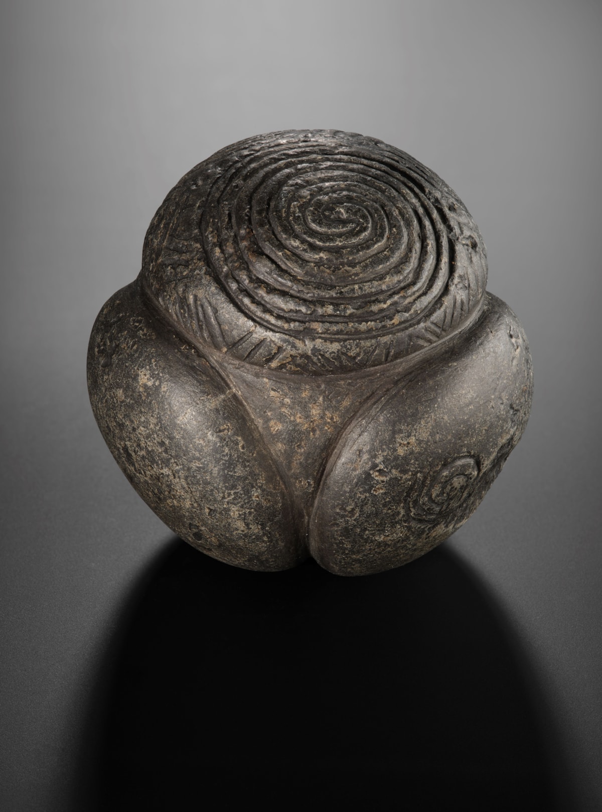 Carved stone ball from Elgin, Neolithic. Image © National Museums Scotland