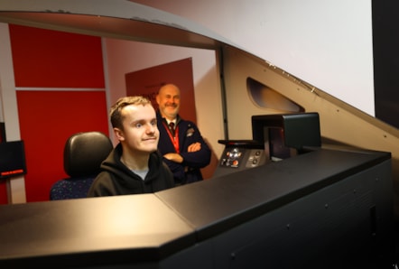Jack on the LNER Azuma Simulator at Newcastle