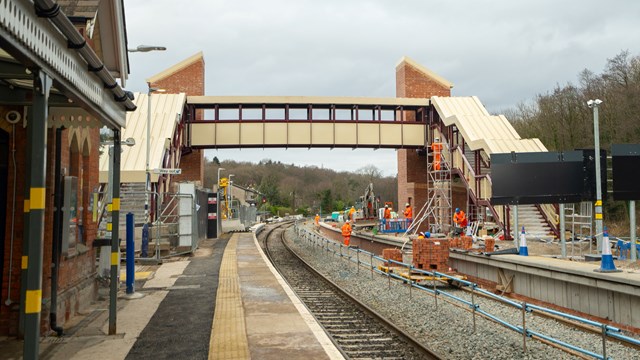Accessible footbridge installed at Dore & Totley Station: Dore & Totley Footbridge new