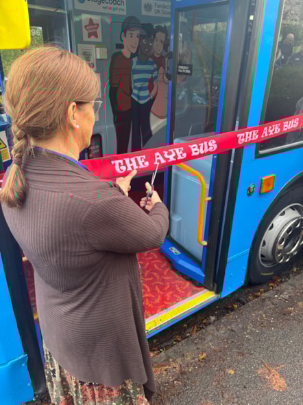 AYE Bus - ribbon cutting