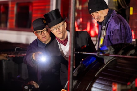 LNER Managing Director David Horne on board Locomotion No 1