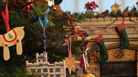 A beautifully decorated tree at Gawthorpe Hall
