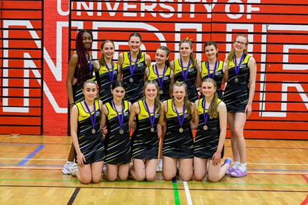 Ayrshire U17 district netball squad at the performance finals in Edinburgh