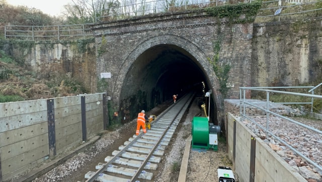 COMPLETED: West of England line reopens after important renewal work: Honiton tunnel entrance