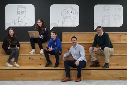 Left to right are school pupils from Winchburgh Academy with head teacher Jonny Mitchell and ITZA CEO Anthony Bouchier (by Stewart Attwood)