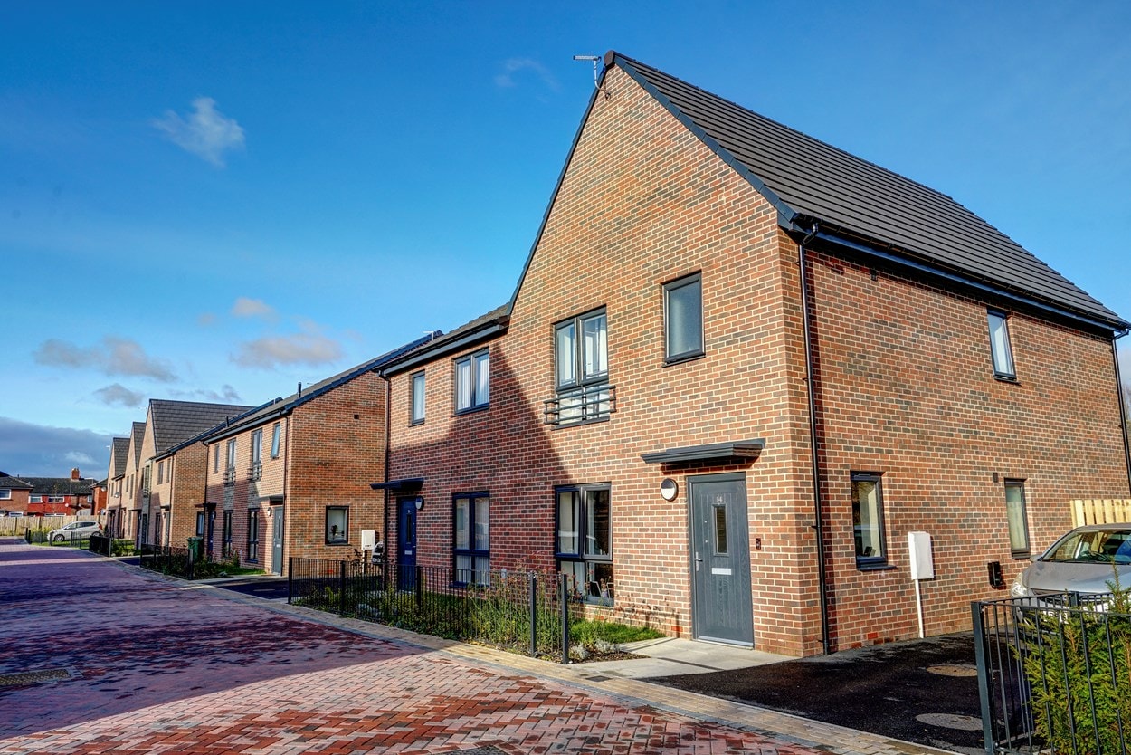 Housing 1: Some of the 100 family homes built as part of a housing development in Middleton that also includes 60 extra care apartments and 16 wheelchair-accessible bungalows.