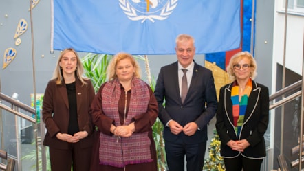 Minister for Mental Health and Wellbeing Sarah Murphy with delegates including CEO Elisabeth Bräutigam at the WHO Regions for Health Network Annual Conference; St. Pölten, Austria