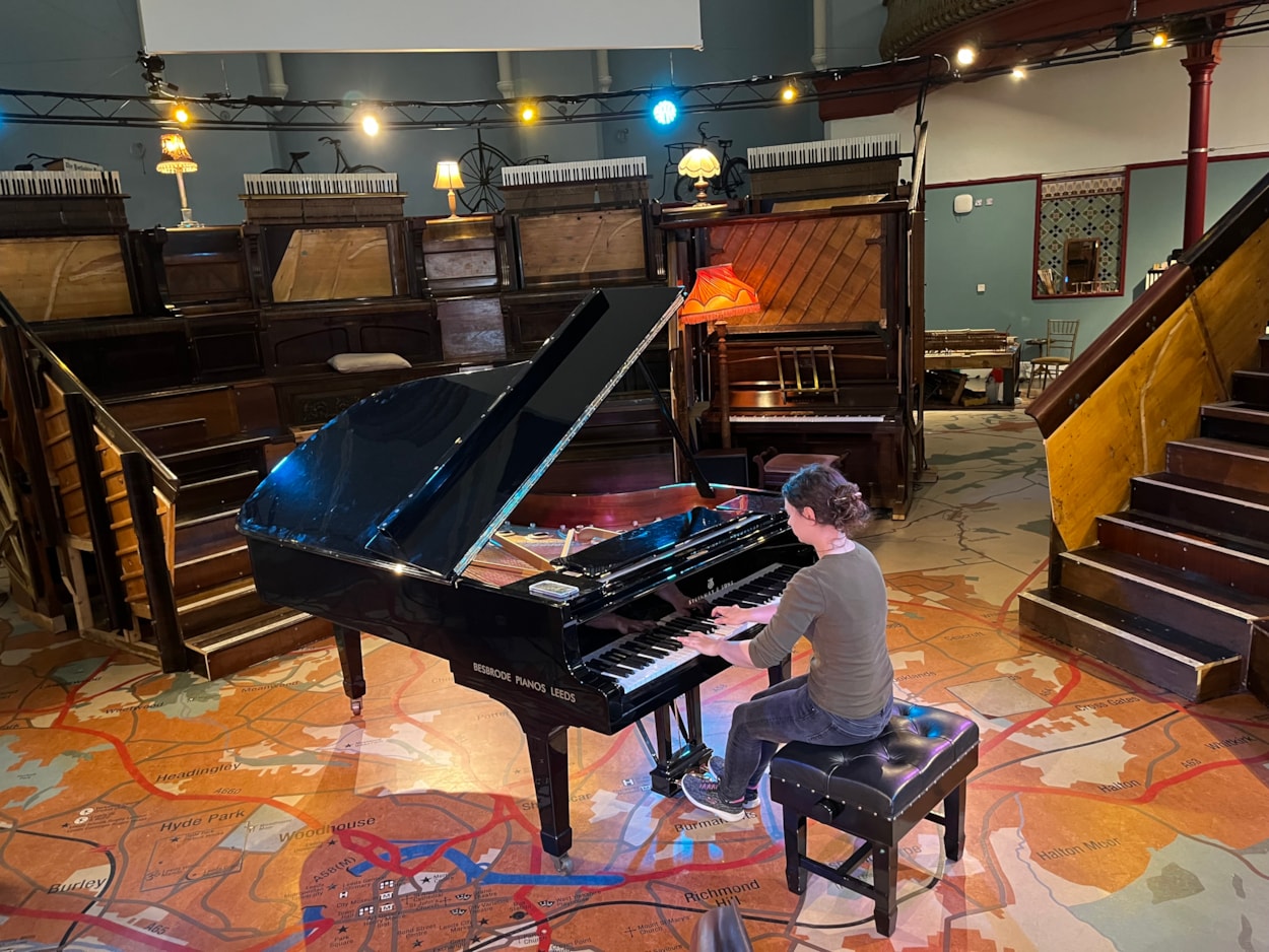 Pianodrome at Leeds City Museum: Pianist Stefania Nikolich rehearses in the Pianodrome at Leeds City Museum.
This Sunday the museum and Pianodrome will host Duo Ardašev - a piano duo comprising pianists Renata Lichnovská and Igor Ardašev.