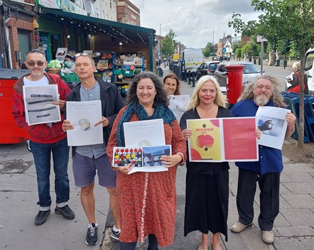Group L to R: Darren Horvath, Philip Newcombe, Cllr Adele Barnett-Ward (centre), Christelle Beaupoux, Reading Council's Performance & Special Projects Manager (back); Lisa-Marie Gibbs and Jim Pooley.
Both Darren and Jim contributed to the content in the newspaper.