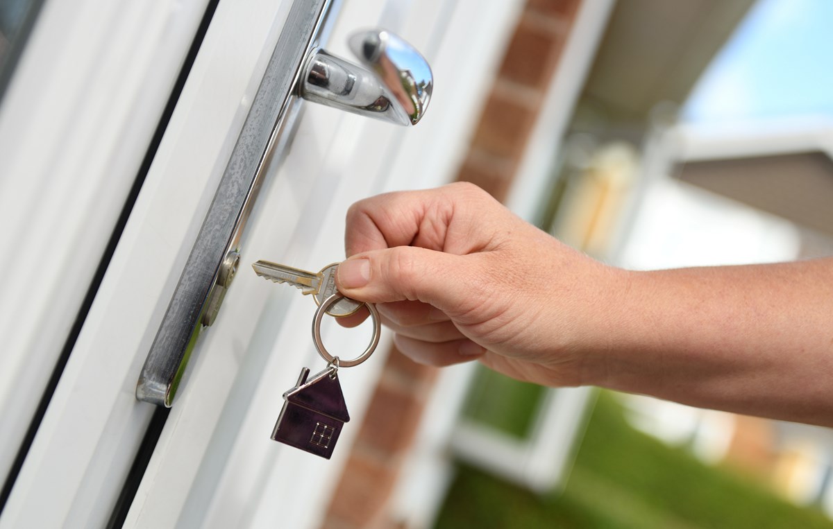 Key in front door