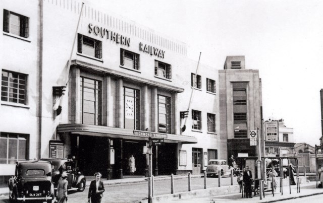 Richmond station front elevation: A view of Richmond station, 1930s. Photographer unknown.