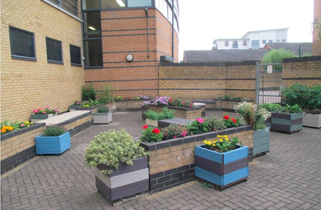 Renovated garden: The garden area that was replanted by Thameslink Programme volunteers.