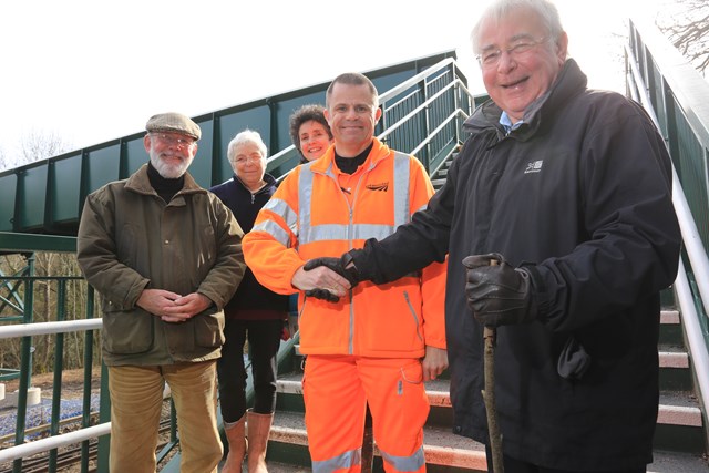New footbridge marks success for Network Rail level crossing programme in Sussex: Kemp footbridge opened near Balcombe