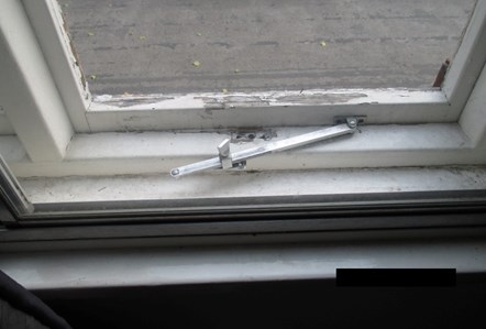 Broken lock to bedroom window - 28 Penderyn Way