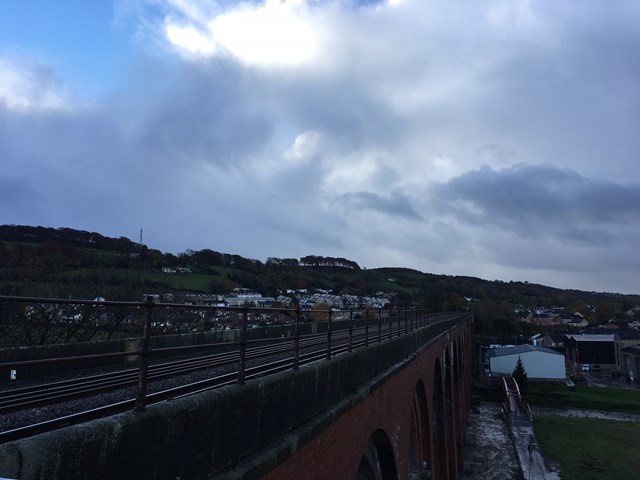 The top of Whalley Viaduct