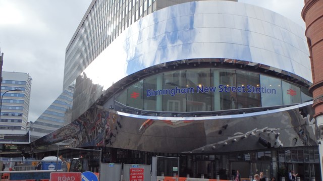 One of Birmingham New Street station's 'media eyes'