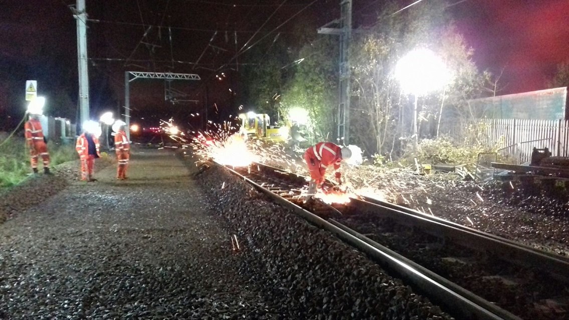 Rail improvement work for Cleghorn level crossing this Easter: track work generic pic