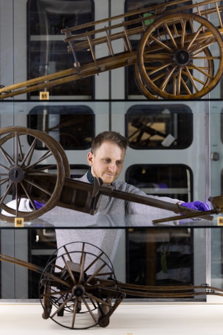 Assistant Curator Oliver Taylor at the National Museum of Rural Life. Photo © Duncan McGlynn