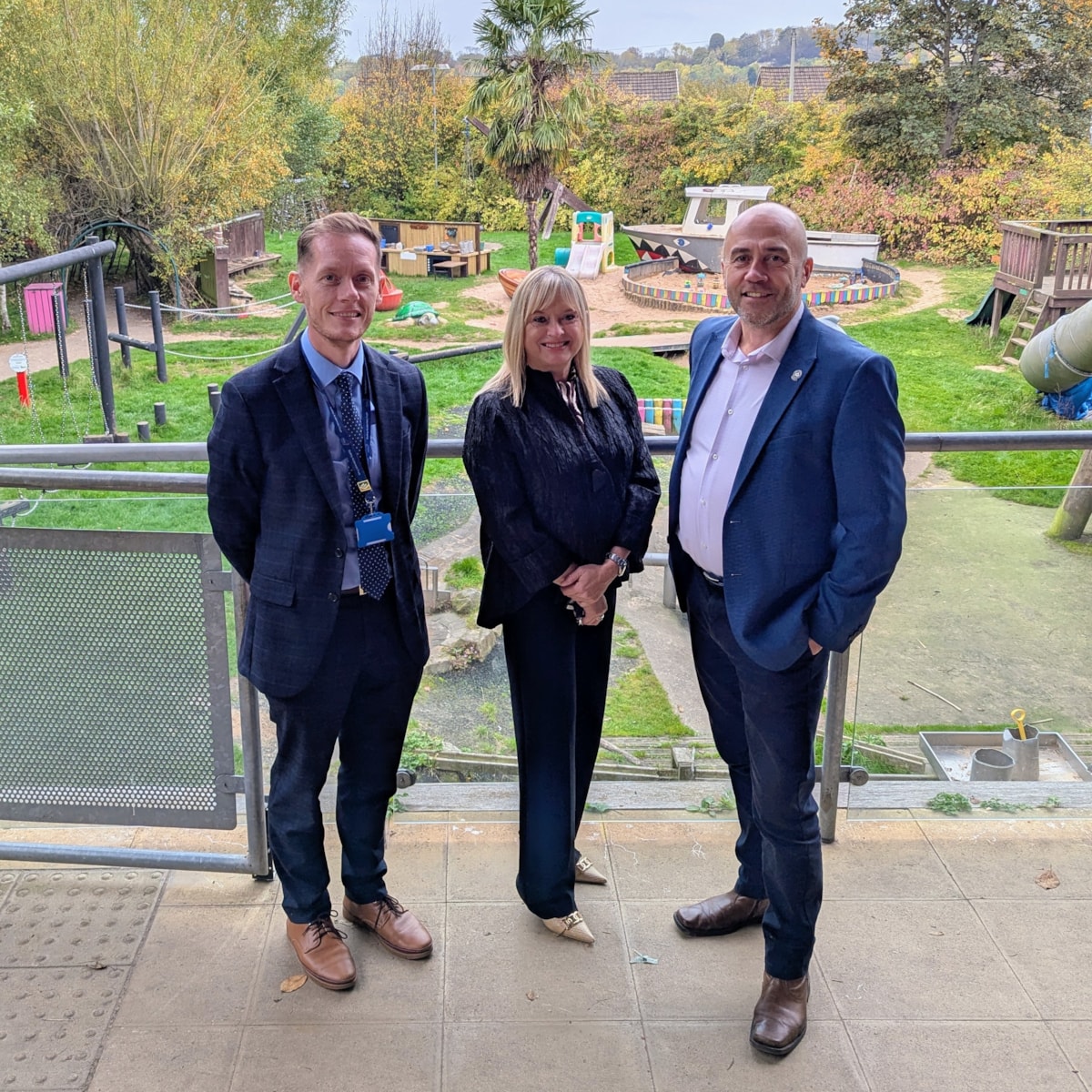 Cllr Wayne Little (right) with Kevin Tranter and Jo Higgins of Dudley Academies Trust at Sycamore Adventure