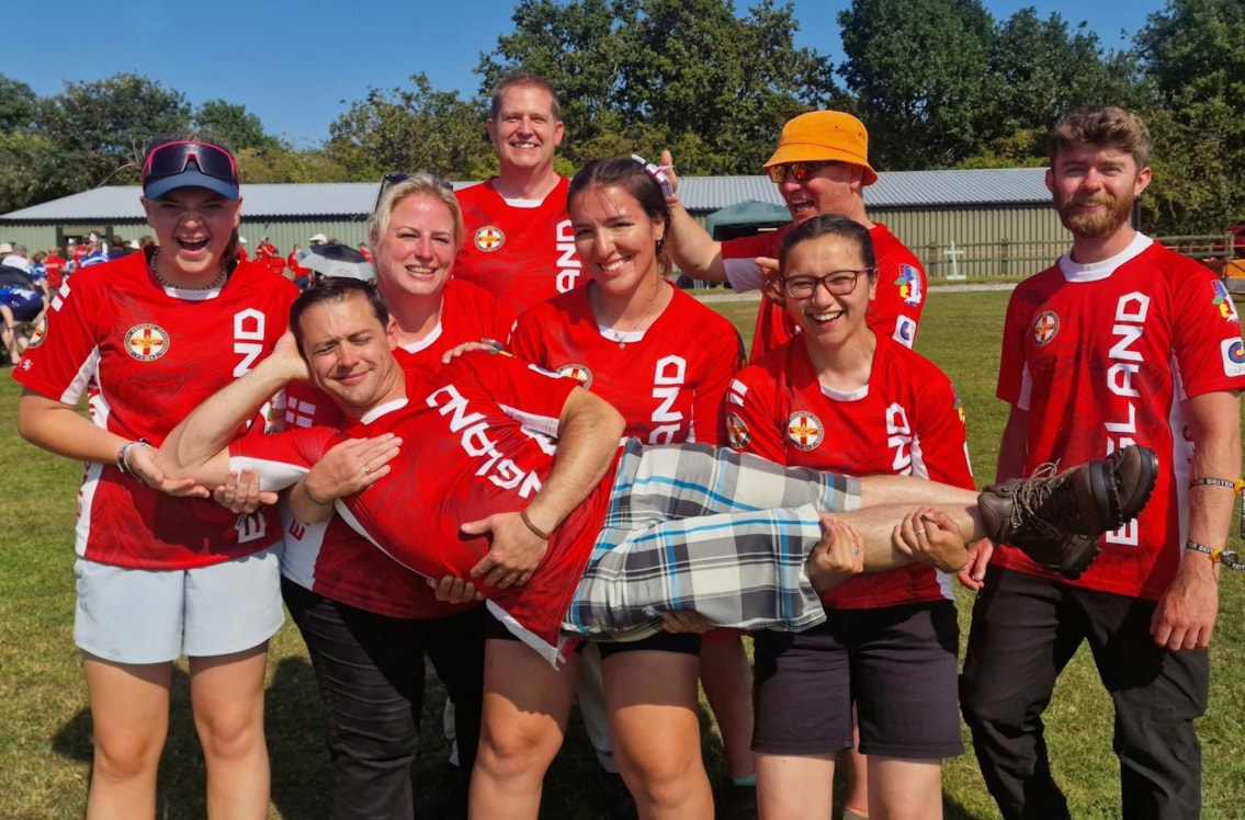 Illaria and teammates on her debut representing England