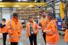 Melanie Onn visit to Siemens Goole Rail Village