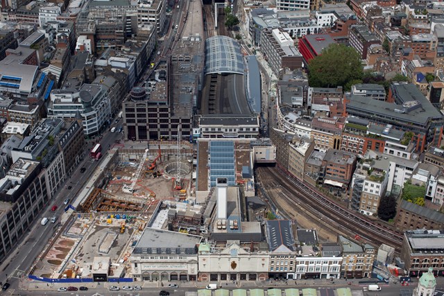 Aerial photography of Farringdon station - June 2012