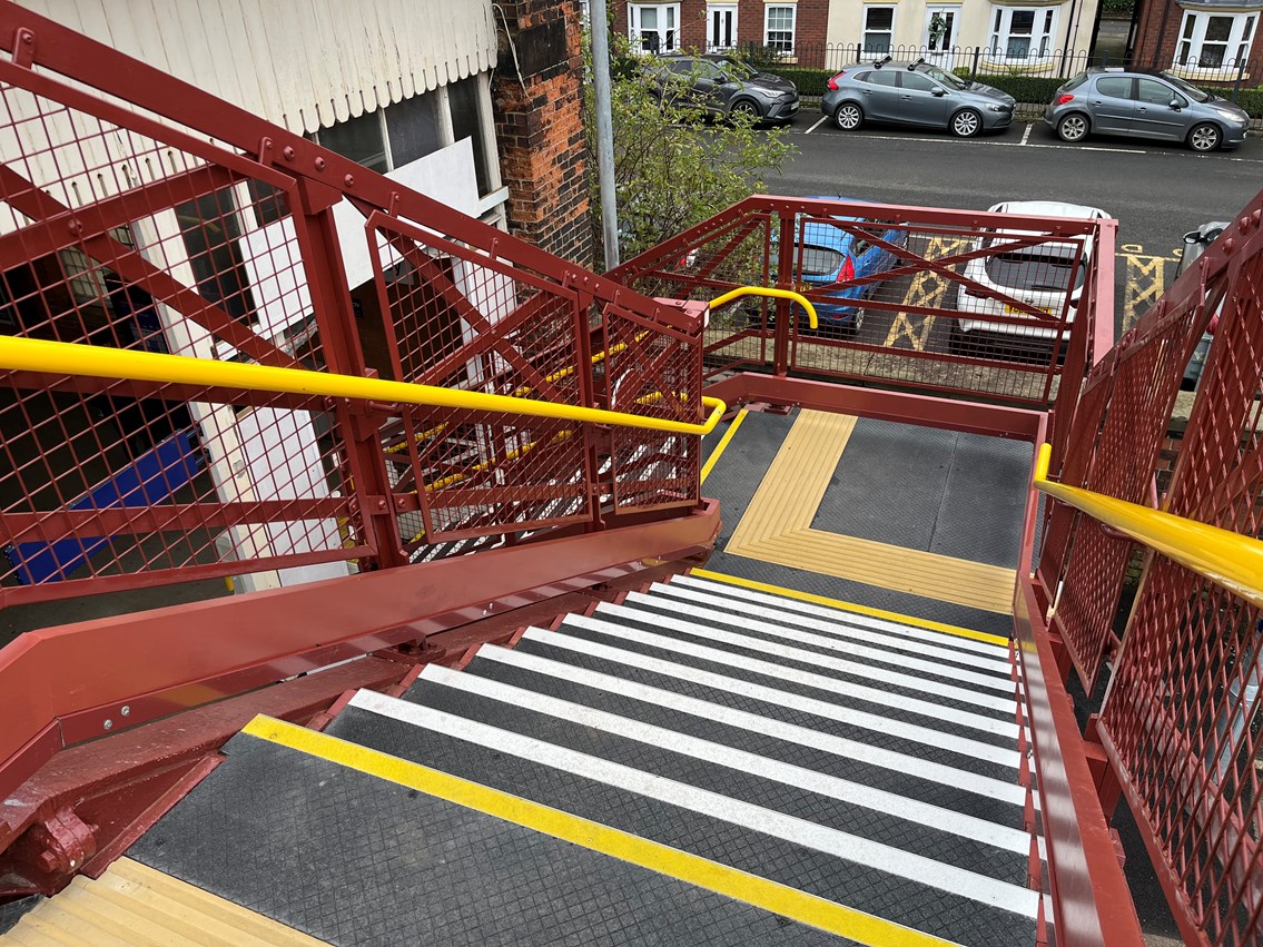 The new steps on the restored Beverley station footbridge, Network Rail (2)