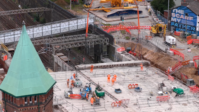 Drone image of a beam lift : Drone image of a beam lift 