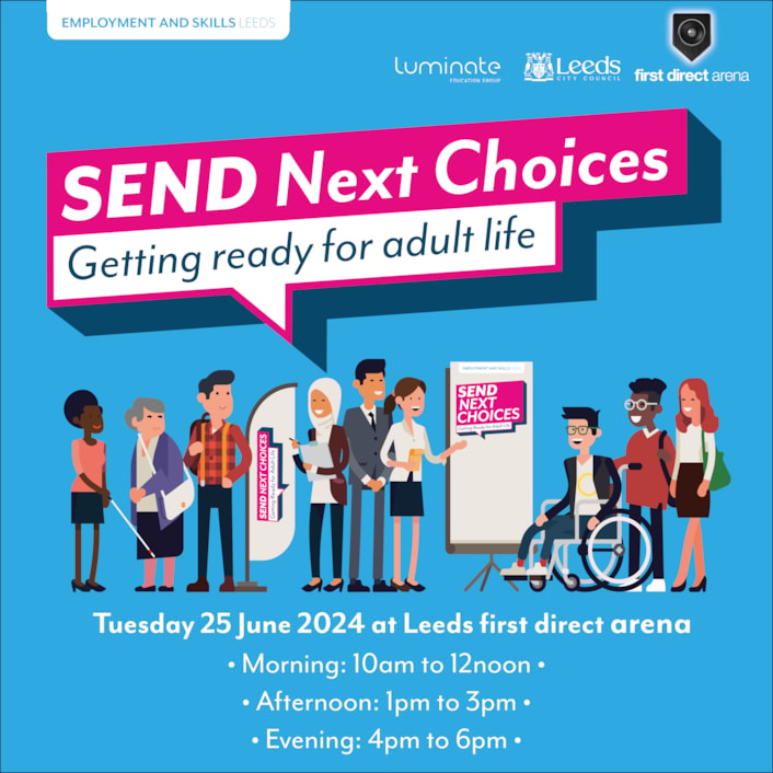 SEND fd arena: Promotional flyer image for the SEND Next Choices event