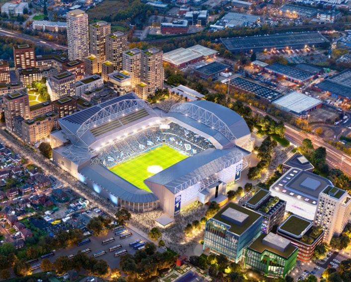 Leeds Partnership Powers Elland Road Transformation Forward: Elland Road future vision. Credit RISE and LFG
