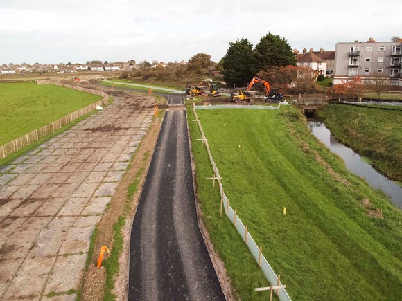 Road closure as Eastbourne cycle scheme continues: Horsey Cycleway Phase 3
