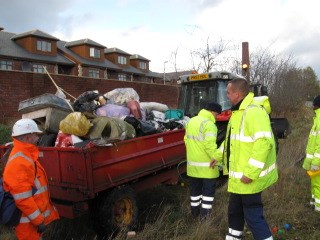 Deepdale clean-up: A trailer loaded with collected rubbish