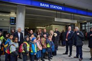 TfL Image - Mayor Sadiq Khan meets pupils at Bank station: TfL Image - Mayor Sadiq Khan meets pupils at Bank station