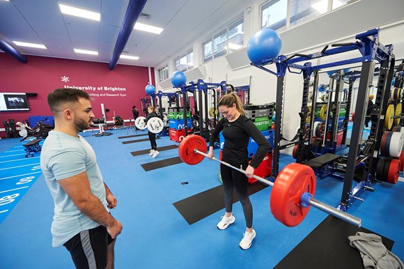 New Brighton sports science degree receives prestige accreditation: Students doing weighlifting on University of Brighton's Strength and Conditioning BSc (Hons) course (1)-2