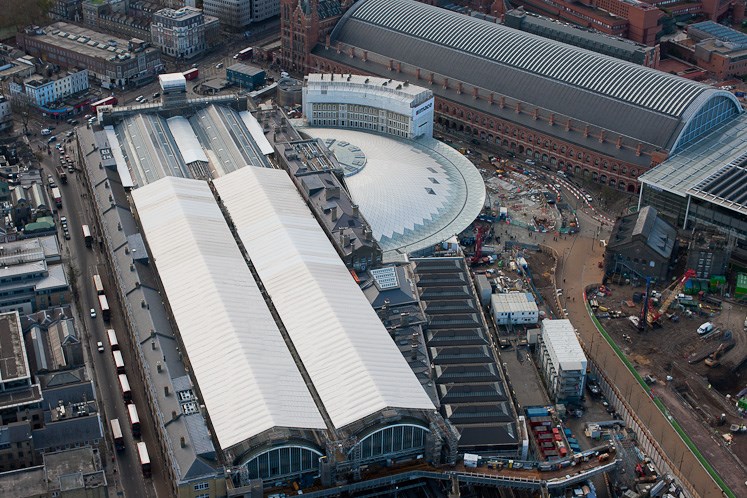 Revamped King’s Cross station provides double boost for local economy: King's Cross from the air