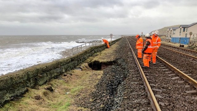 Cumbrian Coast line track inspection at Parton March 2020