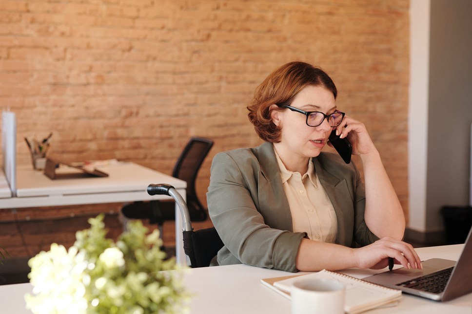 Woman giving advice on phone