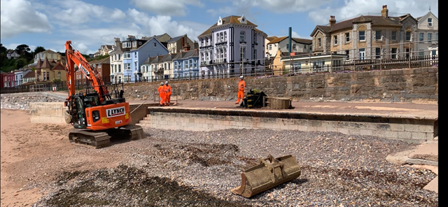 Work begins on new sea wall which will help protect vital rail artery to the south west for next 100 years: IMG 8233