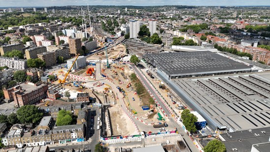 Aerial view of HS2's London Euston Station site 2