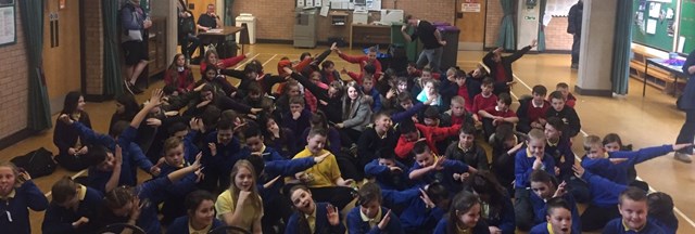 Ysgol Panteg and Ysgol Gymraeg Cwmbran at a Crucial Crew session on Monday 6 March