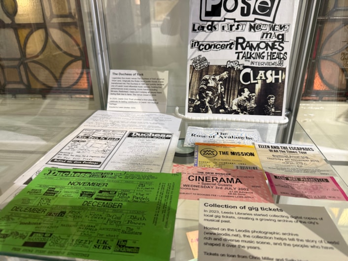 City Library Leeds 400: Among the more contemporary exhibits is a collection of gig tickets and zines collected at famous Leeds performances and venues including the renowned Duchess of York, which once hosted some of the biggest names in music history.