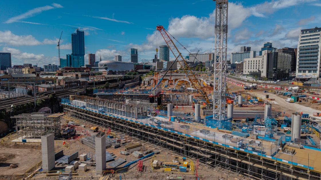 View of the tram corridor under construction at Curzon Street June 2026