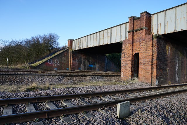 Bolton Percy bridge on trans pennine electrification route