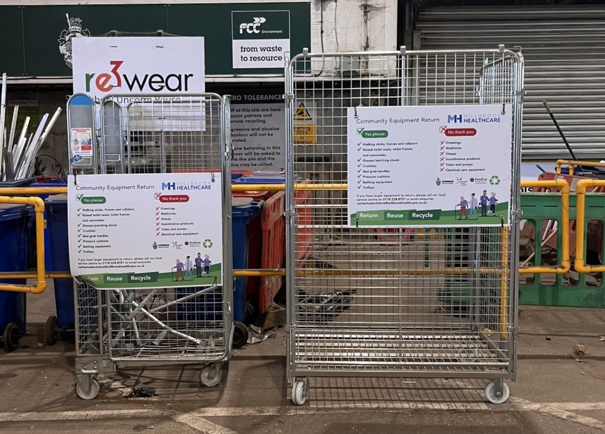 Recycling point at re3 for home help aids