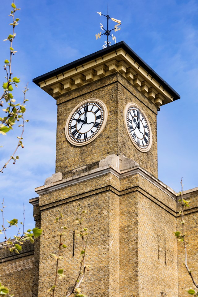 King's Cross railway station - clock tower close up