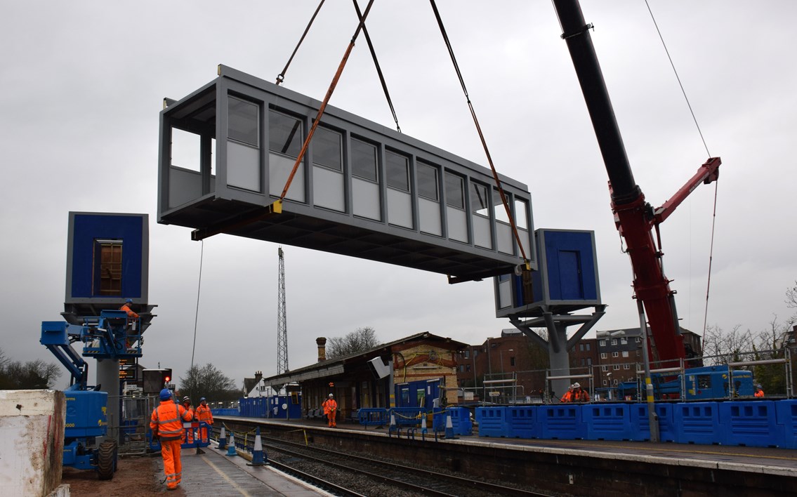 Easter works - Crossrail - West Drayton Footbridge: Easter bank holiday 2015