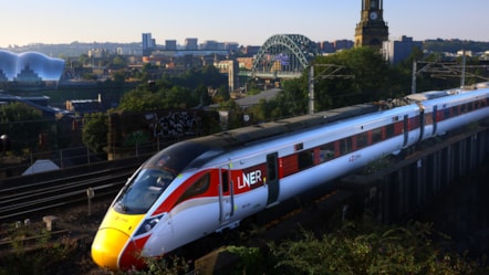 Azuma train passing by Newcastle
