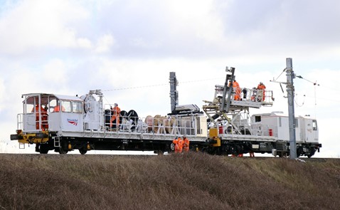 Network Rail Overhead Wiring Train at Preece Hall