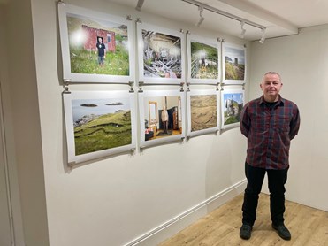 Rob Sara with his work, Arts@60, Vallum Gallery 2024